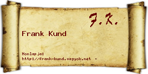 Frank Kund névjegykártya